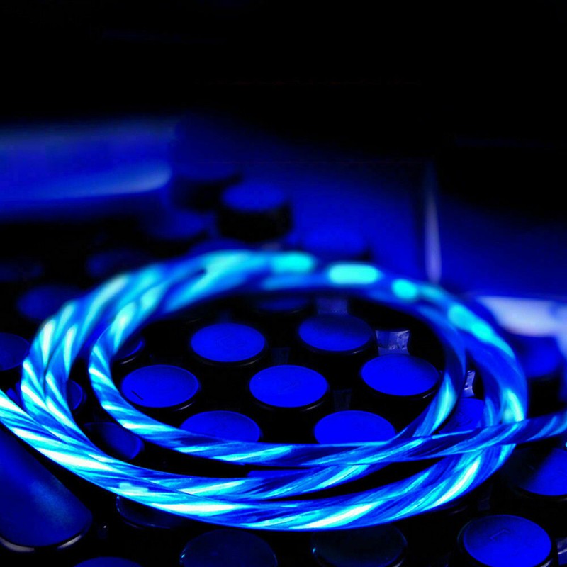 1M LED Flowing Light Up USB Charging Cable For iPhone 14 13 12 Pro Samsung S22 gallery