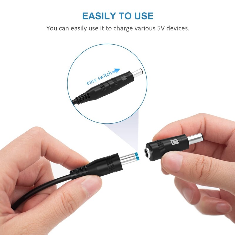 5V Universal USB to DC Power Cable with 13 Adapters – Tangle-Free 5ft Solution gallery