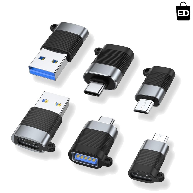 Compact USB C Adapter Pack: 6 Essential Connectors for Modern Devices Everywhere