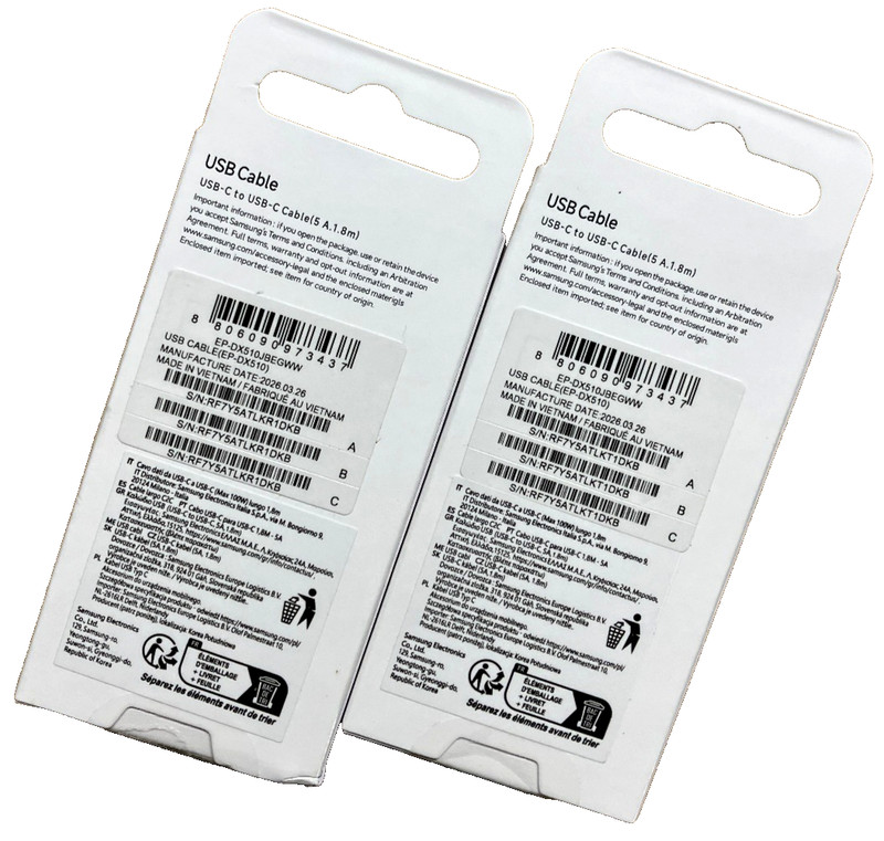 (Lot of 2pcs) Samsung 5A 1.8M USB-C to USB-C Fast Charge Sync Cable gallery