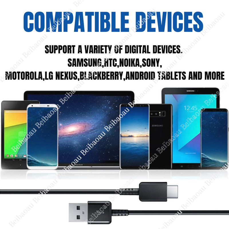 For Samsung Galaxy Android Fast Wall Charger Adapter with Type-C Data Cable Lot gallery