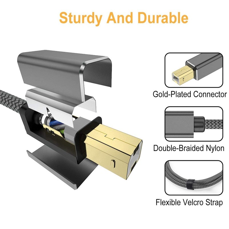 Printer Cable, USB B to USB C Printer Cable 5ft, Type B to Type C Cord Compat... gallery