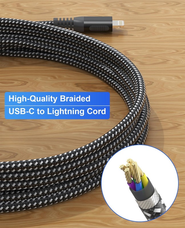 Long USB-to Lightning Cable 26FT Nylon Braided - Apple MFi Certified Extra Lo... gallery