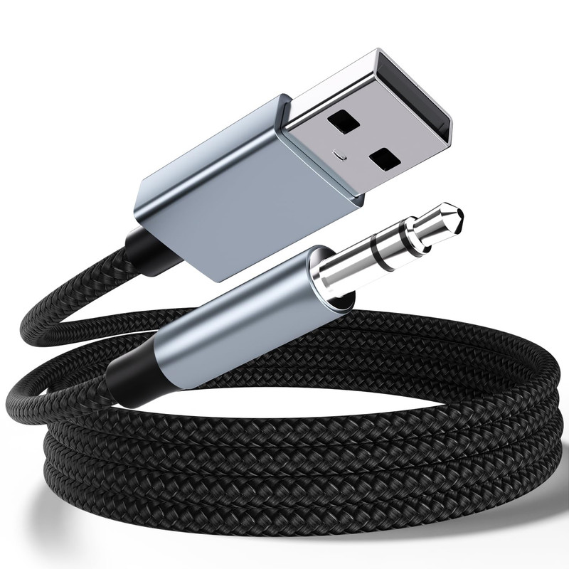 USB a to 3.5Mm Audio Aux Cable,Braided 3FT USB Male to AUX Male Jack Adapter TRS gallery