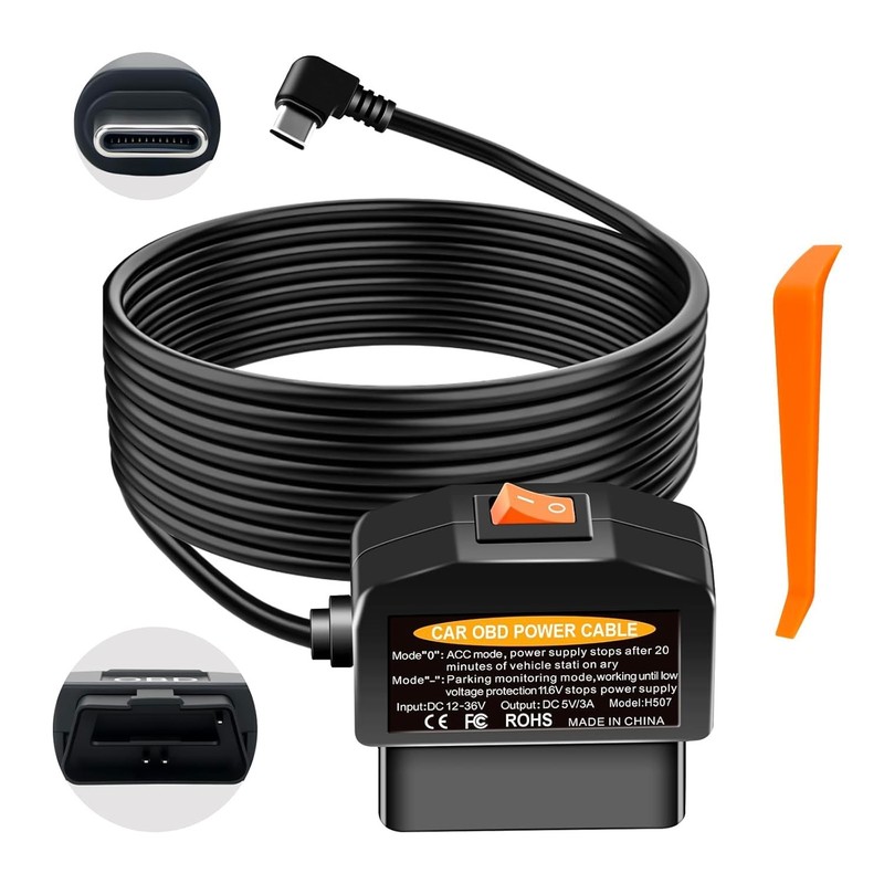 XMSJSIY OBD Power Cable for Dash Camera Type C OBD2 Power Cable Adapter Hardwire gallery