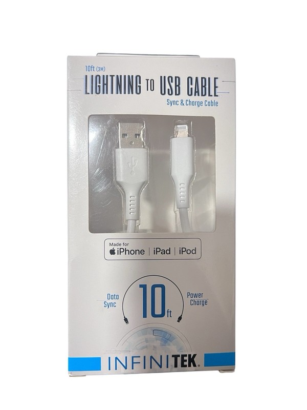 10FT Cable for iPhone iPad Charging Sync Cord Long Charger