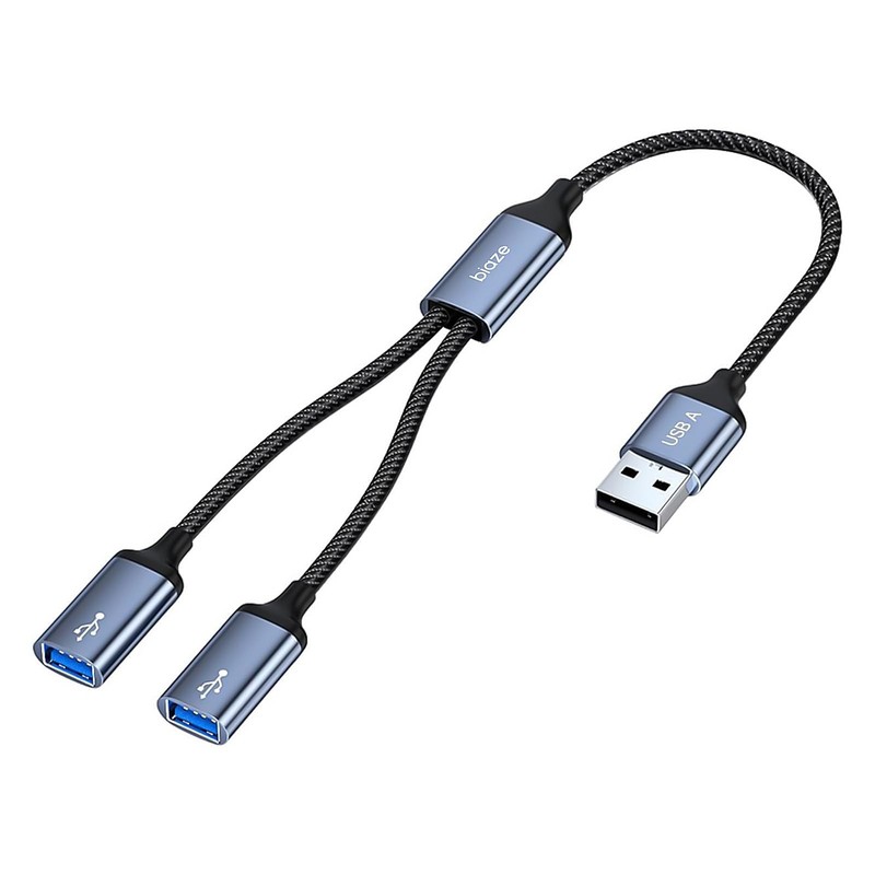 USB Splitter 1 in 2 Out, USB A Male to Dual Female Extension Cord Adapter Dat…