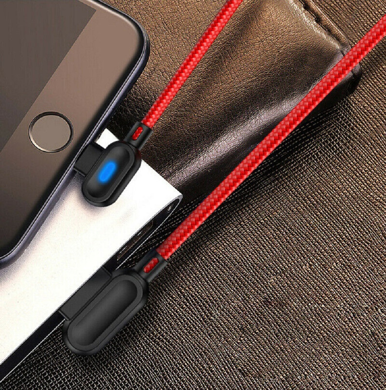 6x 90 Degree Right Angle USB C Fast Charger Cable Lot TypeC For Samsung Android gallery