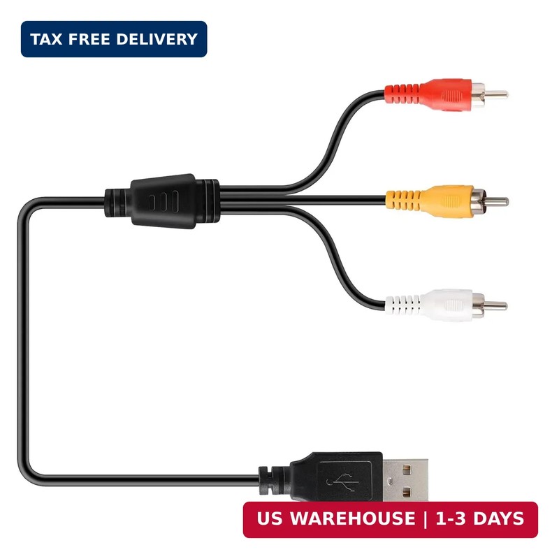 USB to 3RCA Cable, 1.5m/5ft USB Male to 3 RCA Male Jack Splitter Audio Video AV gallery