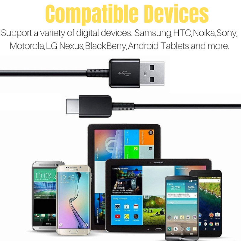 6X USB Type C Cable 4ft For Samsung iPhone 15 16 Fast Charger Charging Cord Lot gallery