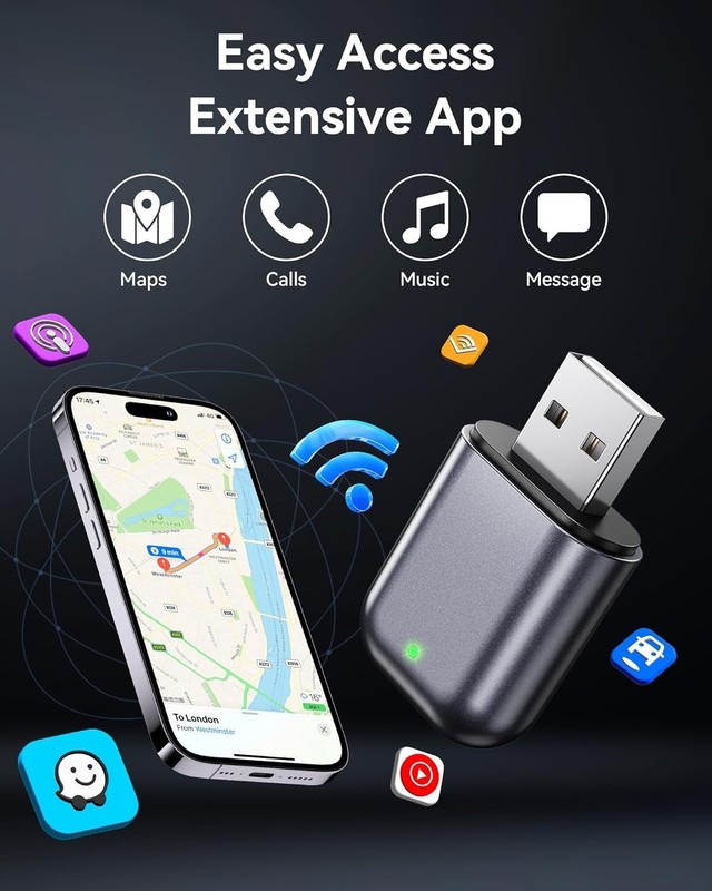 Wireless Carplay Adapter for iPhone 2025 Upgrade, Ultra-Mini USB Design Apple gallery