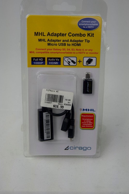 Cirago MHL Adapter Combo Kit Micro USB to HDMI 1080P - New Galaxy S3 S4 S5 Note