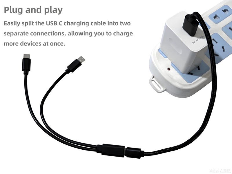 2-Pack USB C Splitter 1 in 2 Out USBC Power Charging Y Cable 7.9 Inch (Charge... gallery