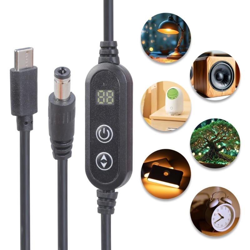 Type C to 5.5x2.1mm 5V 9V 12V 15V 20V Power Connector Charging Cable for Monitor gallery