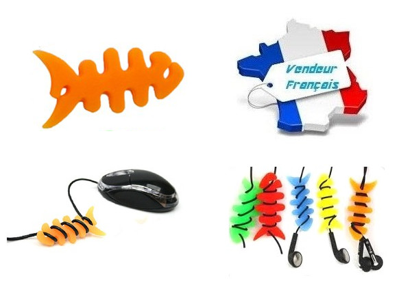 Orange Fish Winder Headphone Cable, Mouse, Helmet, USB, Charger, MP3 gallery
