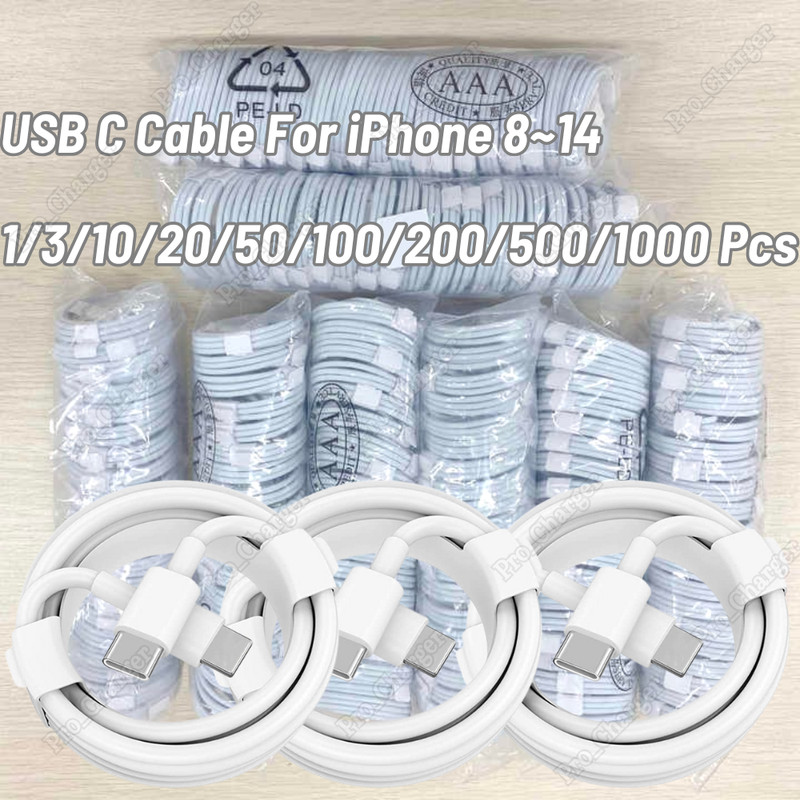 Wholesale For iPhone 14 13 12 11 Pro Max XR 8 Fast Charger PD USB C Type C Cable