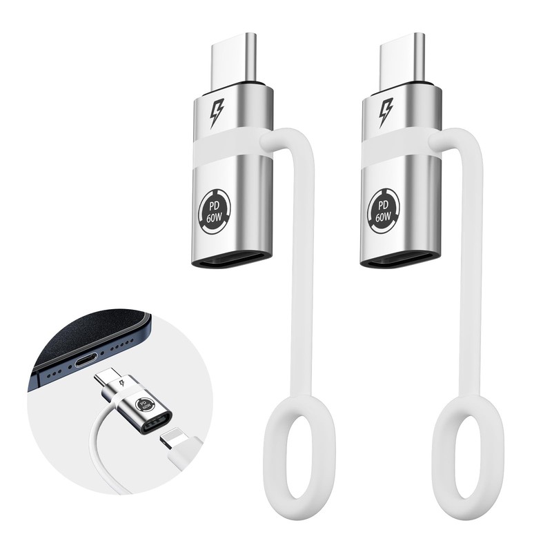 Lig-htning to USB C Adapter, PD60W Quick Charge and Data USB C to i-OS Female...