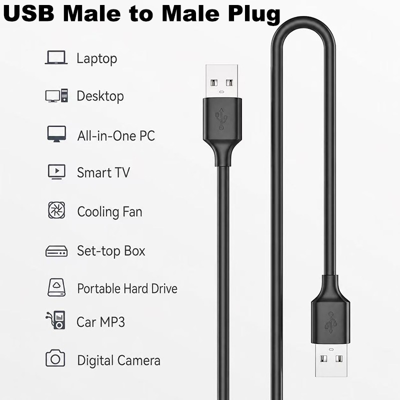 USB 3.0 A Male to Male Plug Cable Lead High Speed Transfer Data Cable 0.5/1/1.5m