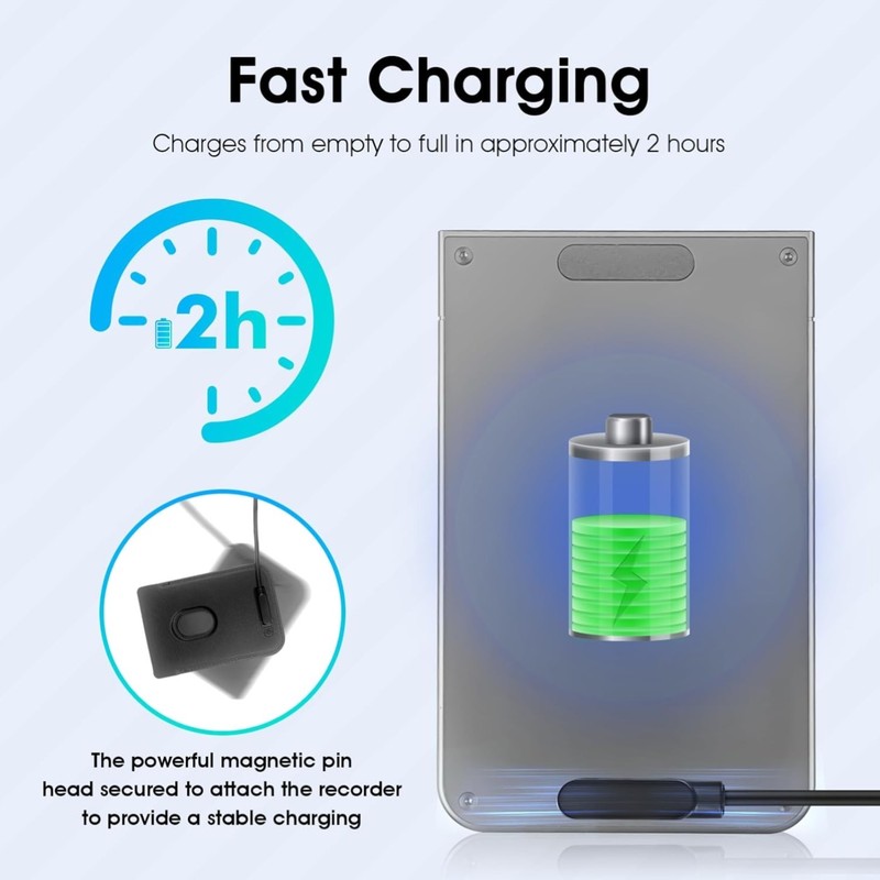 2 Pack USB C Magnetic Charger Cables fits for PLAUD Note Pro& Note AI Voice R…