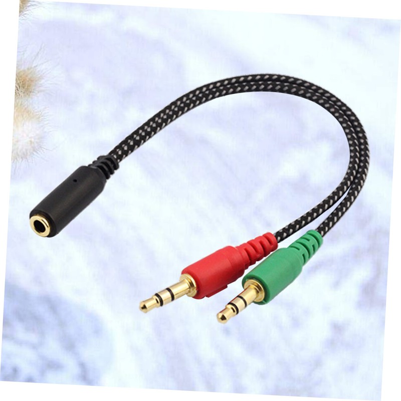 Female to 2 Male Headset Splitter Cable Computer Headphones Microphone Adapter gallery
