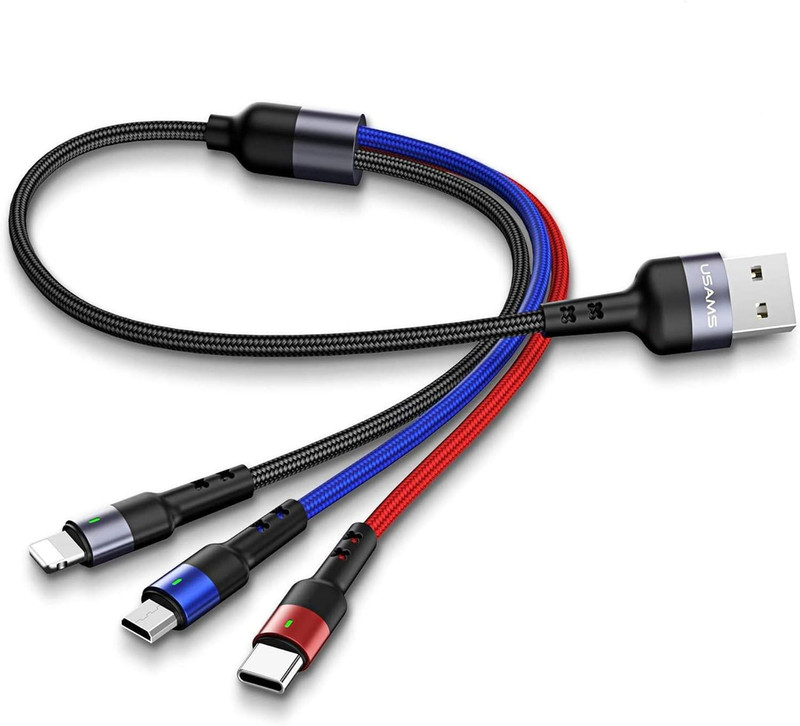 Multi USB Cable 1ft Multi Charger Cable 2Pack Short Multi Charging Cable Nylon