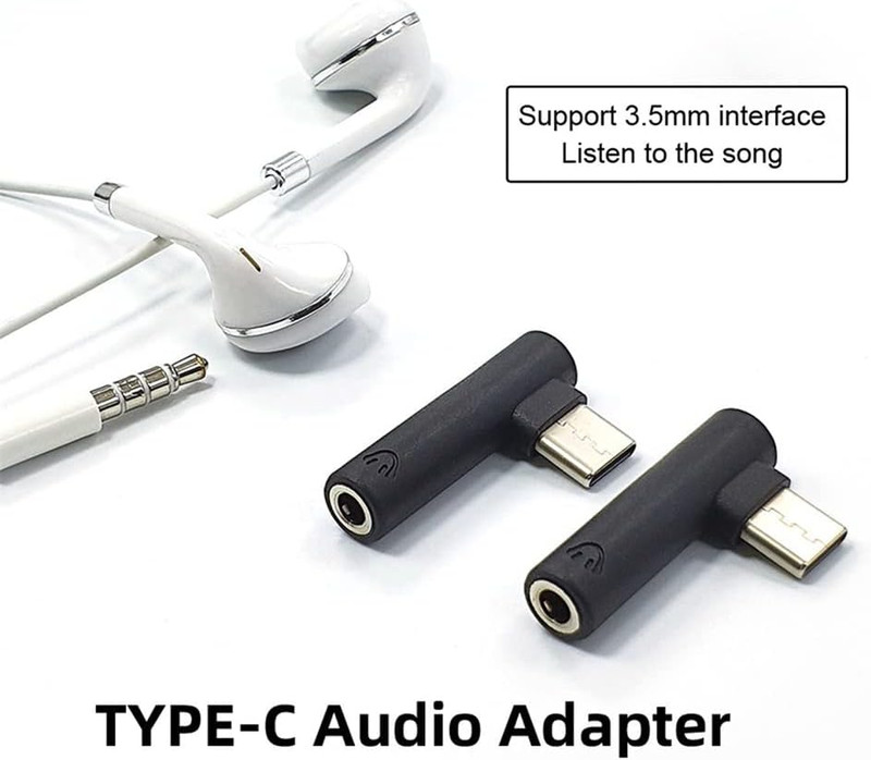5pcs/Set Type-C to 3.5mm Earphone Adapter 90 Degree Angled Type USB-C 3.1 Male t gallery
