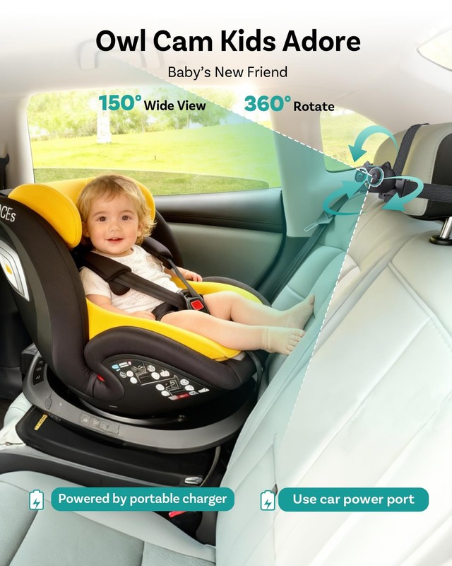 Cabin Care Car Adapter with Baby Car Camera, Wireless CarPlay Display on CarS... gallery