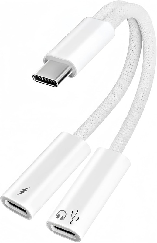 USB C Splitter 1 in 2 Out, Dual Usbc Charger and Headphone Adapter, USBC Splitte gallery
