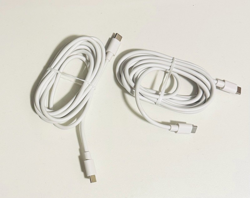 2x White USB-C Charging & Data Sync Cables Universal USB-C Plastic