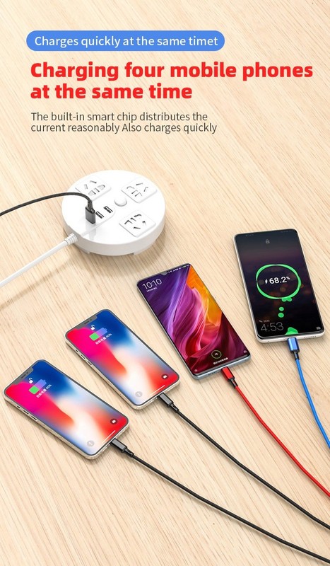 4 In 1 Heavy Duty Nylon Type-C ,iPhone, Micro, 3ft, 1.2m gallery