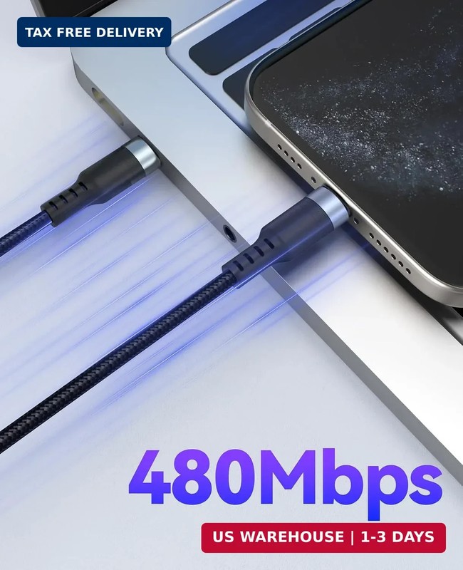 20 ft USB C Cable Fast Charging 60W, Long USBC to USB-C Charge Cord 20 Foot Type gallery