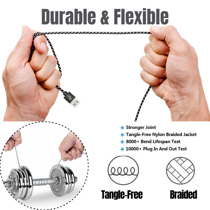 1-5Pcs 10ft USB Type C Fast Charger Cable Charging Cord For Samsung S9 iPhone 15 gallery