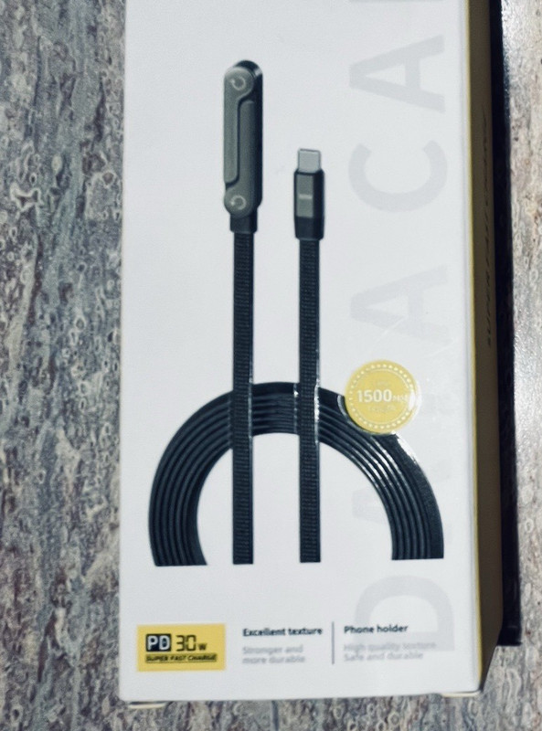 240W Fast Charging Cord – 2-in-1 Invisible Holder Charger Cable with Phone Stand gallery