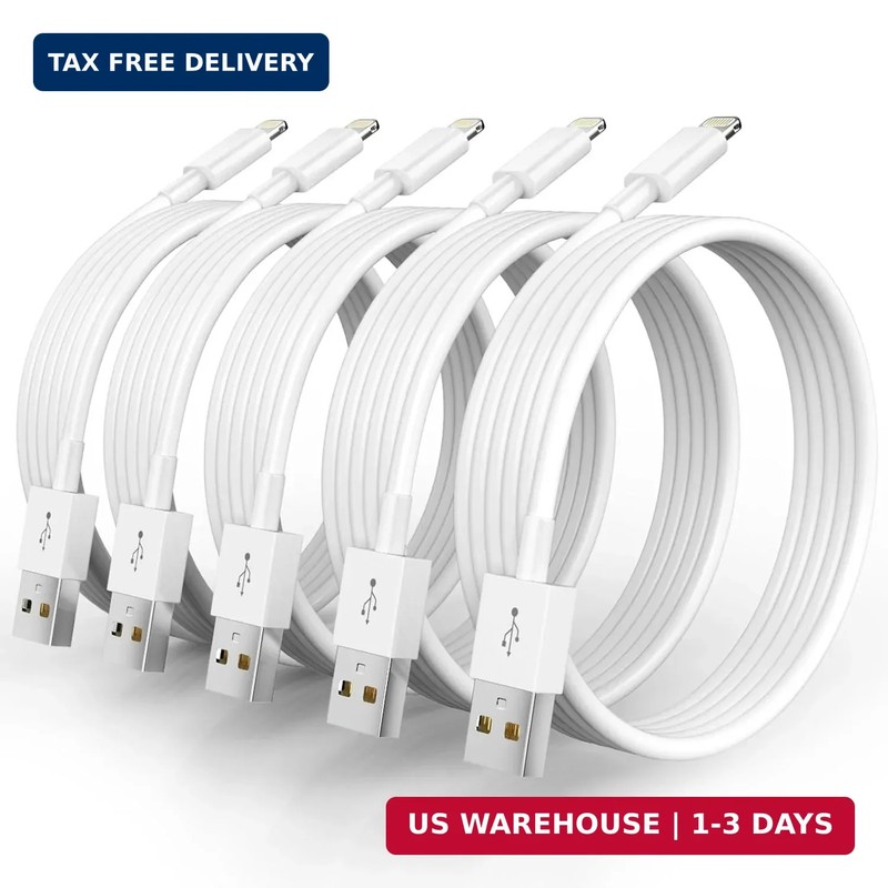 5 Pack(10FT)[Apple MFi Certified] iPhone Charger Long Lightning Cable Fast Charg