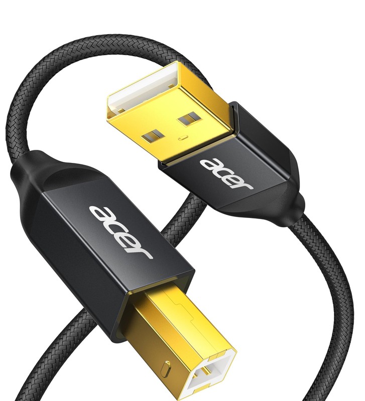 acer Printer Cable 10ft, USB A to USB B Cable, High Speed Nylon Scanner Print...