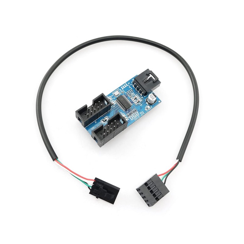 9 Pin Internal USB Splitter Cable USB2.0 Connector Port 1 to 2 Female Extensi... gallery