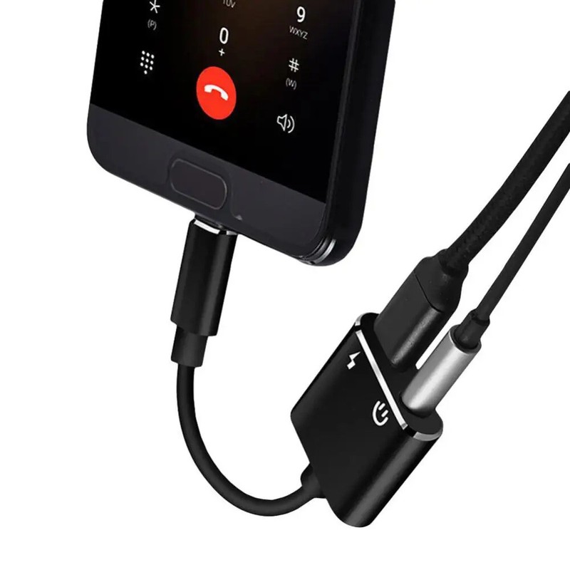 2 In 1 USB-C To 3.5mm Jack Adapter + Type C Audio Charging Headphones gallery