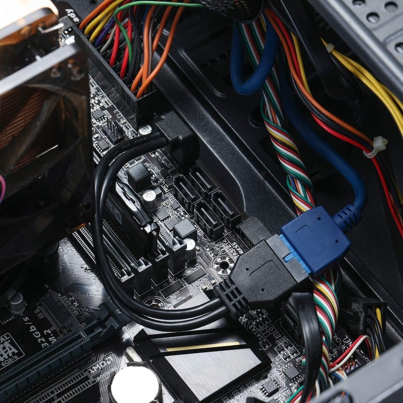SATA USB 3.0 Motherboard Front 19 Pin Male To Female Extension Cable PC gallery