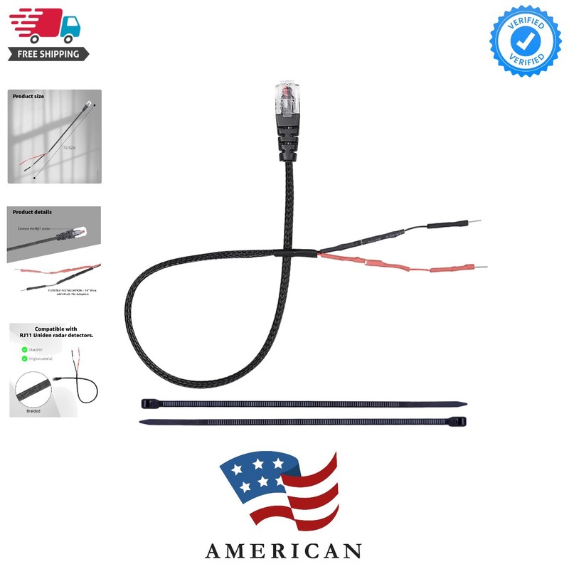 RJ11 Mirror Tap Power Cord Compatible with Uniden Radar Mirror Wire Detectors…