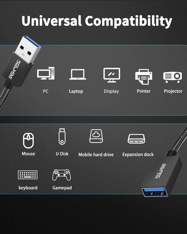 Usb Extension Cable A Male To A Female Cord Usb 3.0 Extender Compatible For Ps4 gallery