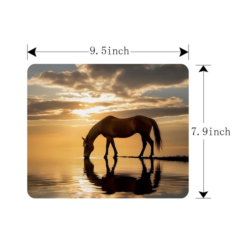 Gaming Mouse Pad Horse Nature Scenic Photo Non-Slip Rubber Mouse Pad for Comp... gallery
