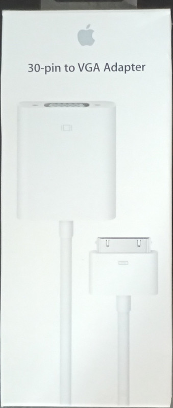 Apple 30-Pin to VGA Adapter A1362 White for Apple 30-pin Devices VGA Output