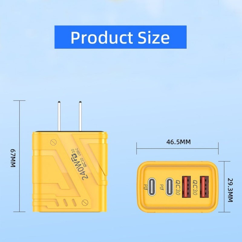 240W 4-Port USB C Fast Wall Charger Block ,PD 60W Cable For All Cell Phone iPad gallery