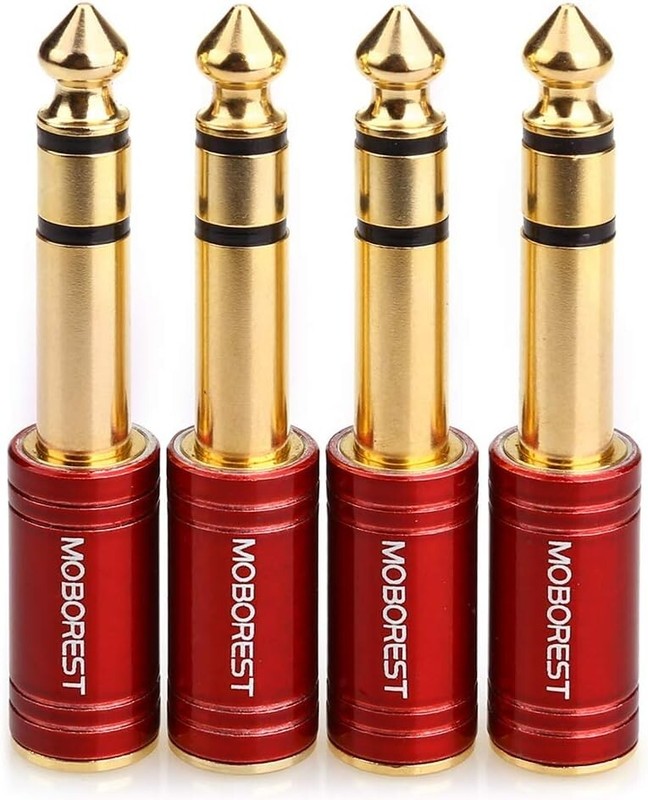 Durable 6.35mm to 3.5mm Headphone Adapters - Stylish Red Audio Solution gallery
