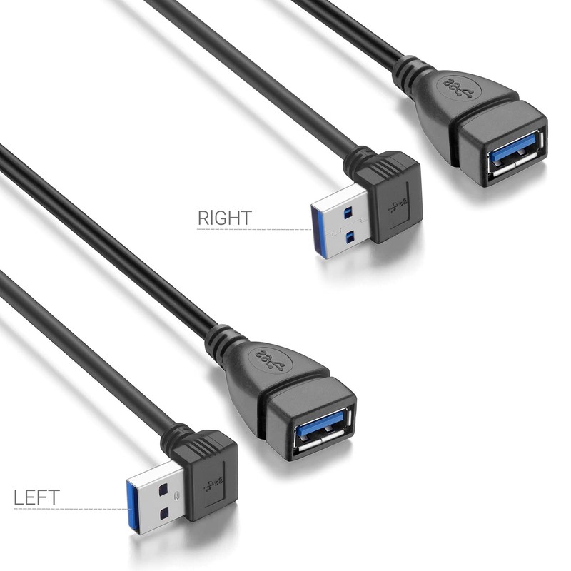 Short USB 3.0 Extension Cable 2 Pack 6 Inch Up and Down Angle Adapter gallery
