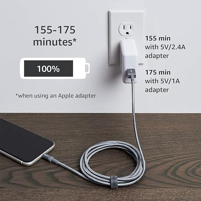 Amazon Basics USB-A to 6 foot Fast Charging Charger Cable, Nylon Braided Cord gallery