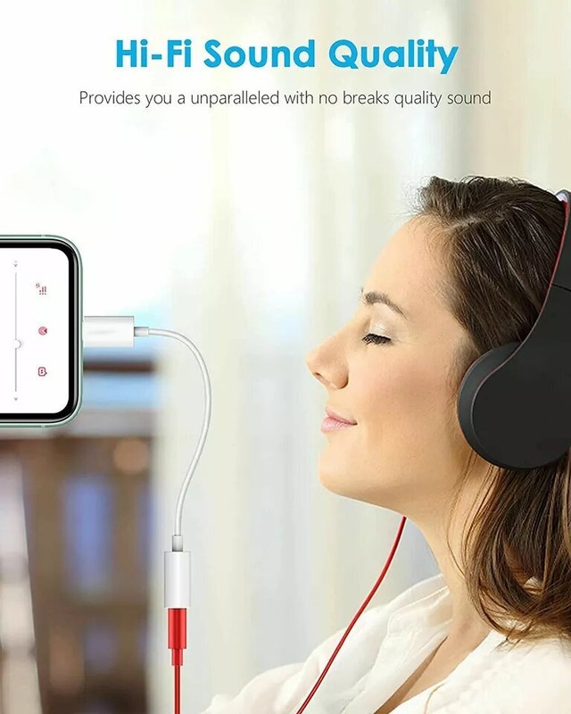 For iPhone/ iPod Headphone Adapter Jack 8 Pin to 3.5mm Aux Cord Dongle Converter gallery