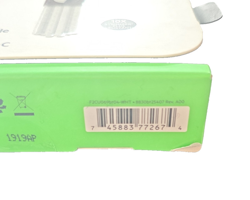 Belkin DuraTek Plus USB-A to USB-C Cable 4ft White Leather Strap Fast Charge New gallery