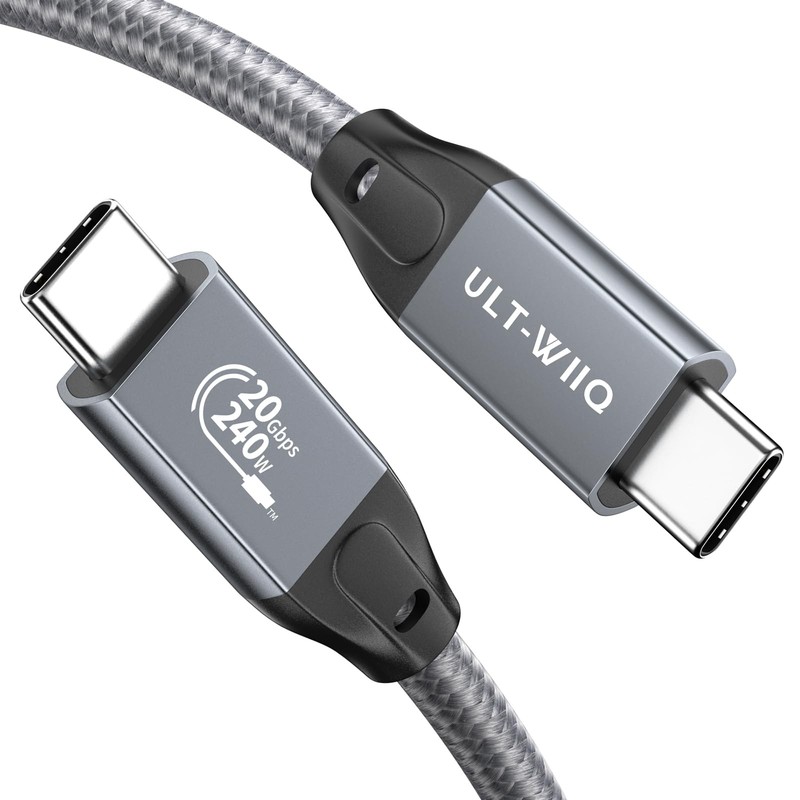 ULT-WIIQ 1.65FT Nylon Braided USB C to USB C 3.2 Gen 2 x 2 Video Cable for Mo…