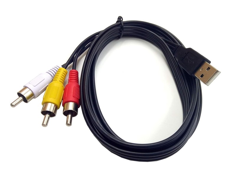 5ft USB to 3RCA Cable - Haokiang AV Adapter for Seamless Media Viewing gallery